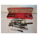 Vintage barbecue set and knives