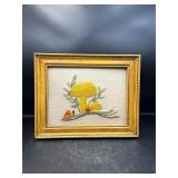 Vintage mushroom yarn art crewel