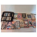 VHS and cassettes