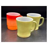 Vintage D handle fire king mugs