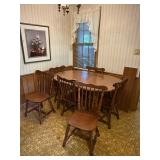 Vintage wooden table and 6 chairs