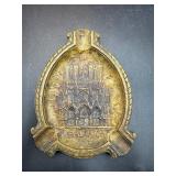 VINTAGE REIMS FRANCE CATHEDRAL WWII BRASS ASHTRAY