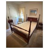 Vintage full four-poster bed (slats on the ground)
