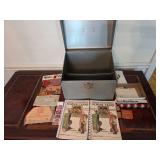 metal storage box and contents