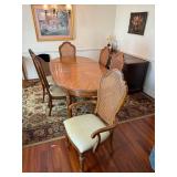 Vintage table and 4 chairs 2 armchairs