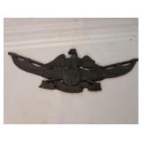 Cast iron wall hanging eagle with shield