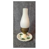 Vtg Small milk glass lamp