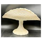 Daisy and Button milk glass pedestal fruit bowl