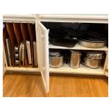Pots and pans muffin tins baking sheets