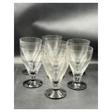 6ï¿½ mcm Black base glass Water Goblets Set