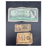 Vintage foreign currency