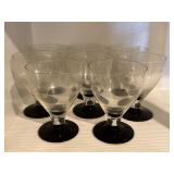 5ï¿½ mcm Black base glass Goblets Set