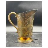 vintage hand-etched brass pitcher