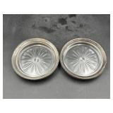 VTG STERLING Frank M. Whiting & Co. glass coasters