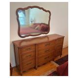 Vintage sherrill furniture dresser & wall mirror