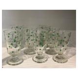 vintage clear glass Irish coffee pedestal mugs