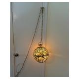 Japanese Karakusa Brass Ball Hanging Swag Light