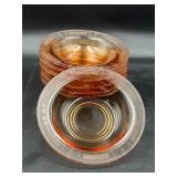 8 vintage amber glass berry bowls