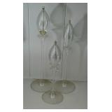 3 FIRELIGHT Stair Step Glass Waterlily Oil Candles