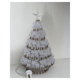 handmade vintage safety pin beaded Christmas tree