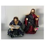 vintage fabric / paper mache nativity