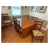 Vintage drop leaf table & 6 ladder back chairs