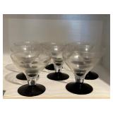 3 7/8ï¿½ mcm Black base glass Goblets Set
