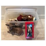 Tote of holiday decor