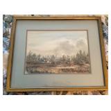Bruce Ziegler 1985 17x21ï¿½ framed rural cabins