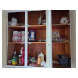 Contents of cabinet light bulbs & more