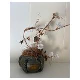Vintage vase with artificial flowers