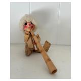 Viking Swiss Tossle-headed Wooden Figure W Alphorn
