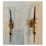 2 Vintage Solid Brass Wall Sconce candle holders