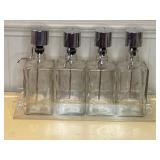 Vtg MCM Pump Liquor Decanter  Lucite Tray