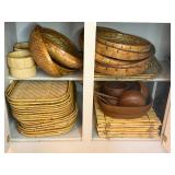 woven bamboo baskets and trays Wooden bowls