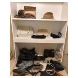 Lot of vintage purses handbags & hats
