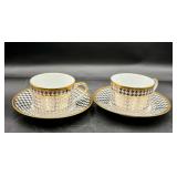 Christian Dior Pied de Poulet Platinum Gold Trim
