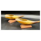 decorative bowls or ashtrays crafted natural horn