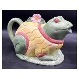vintage Seymour Mann teapot features a green frog