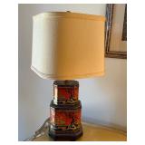 vintage Asian tea tin lamp