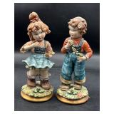 VTG Signed Capodimonte Girl Figurine Made in Italy