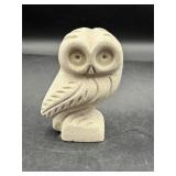 Hand Carved Owl Figurine Statue