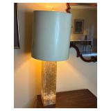 40ï¿½ Extremely heavy vintage lucite lamp