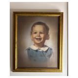 vintage portrait painting of a smiling young boy