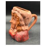 Vintage majolica style character jug Danish woman