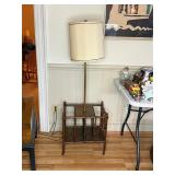 floor lamp features a faux bamboo magazine rack