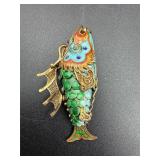 Ornate Articulate Cloisonnï¿½ Fish Pendant
