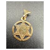 .5 gram 14K yellow gold pendant Star of David
