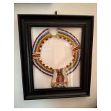 vintage framed Maasai beaded collar necklace