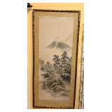 49x22ï¿½ Framed Japanese Mount Fuji fabric